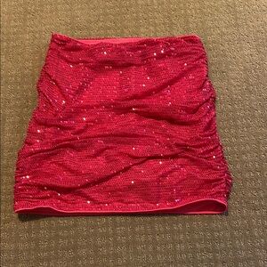Sequin Red Skirt